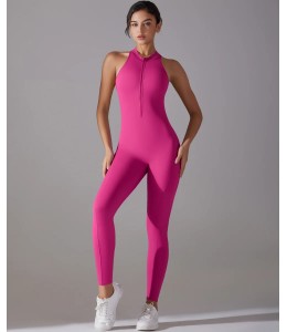 Гладкий комбінізон Leggings Body Crop T-shirt model 56 (Beetroot purple)